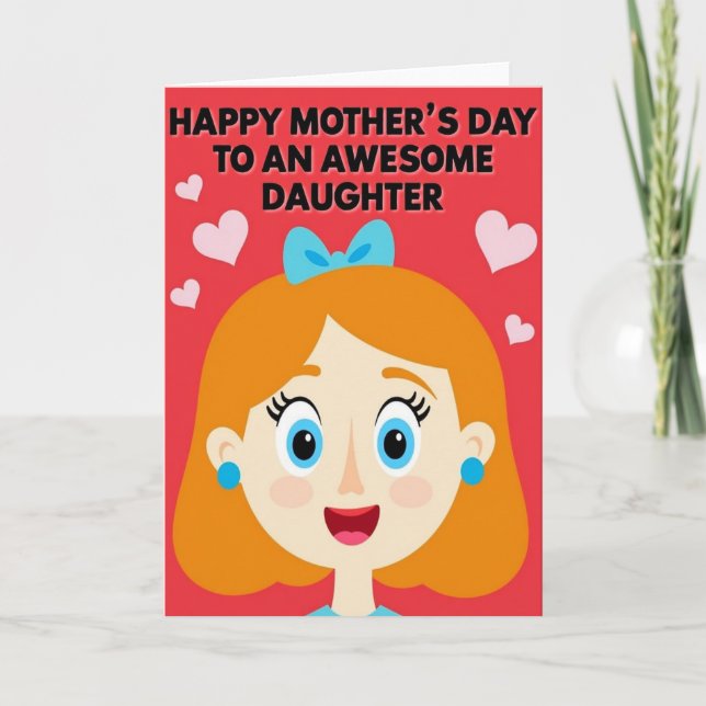 Cheerful Daughter Day Greeting Card (Front)
