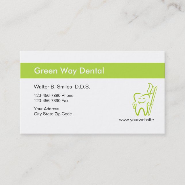 Cheerful Dentist Business Cards (Front)