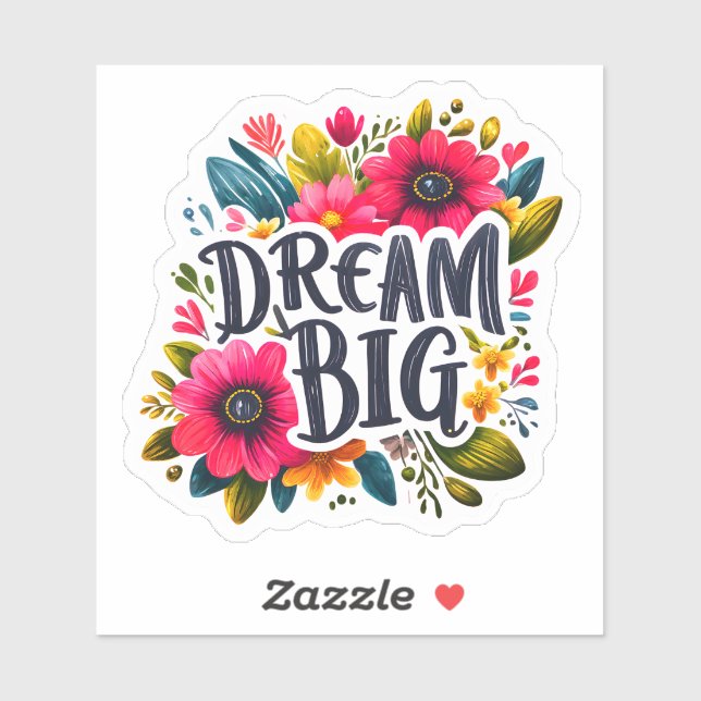 Cheerful Design: Bright Flowers & Words Sticker (Sheet)