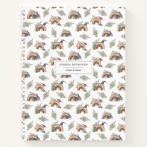 Cheerful Dinosaur Pattern Personalized Journal