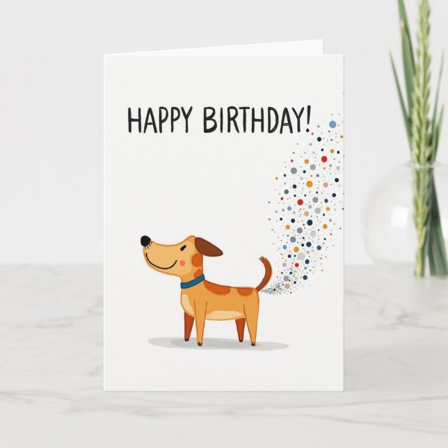 Cheerful Dog Bubbles Card (Front)