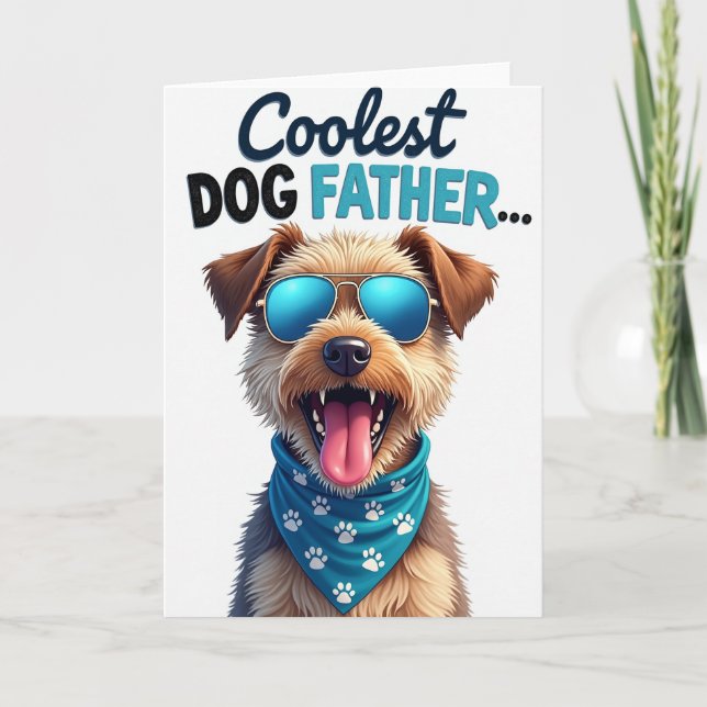 Cheerful Dog Fathers Day Card (Front)