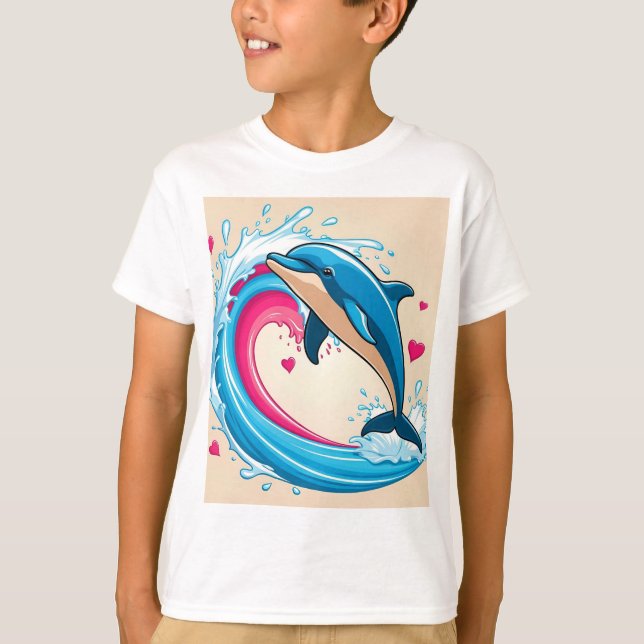Cheerful Dolphin Mom T-Shirt (Front)