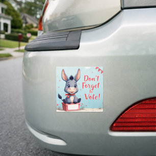 Cheerful Donkey Vote Reminder Car Magnet