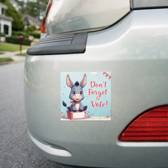 Cheerful Donkey Vote Reminder Car Magnet (Creator Uploaded)