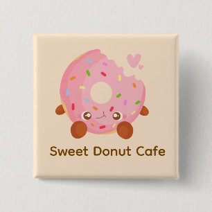 Cheerful Donut With Sprinkles Button