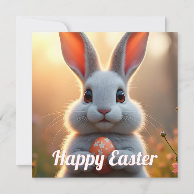 Cheerful Easter Bunny in the Magic of Spring (Front)
