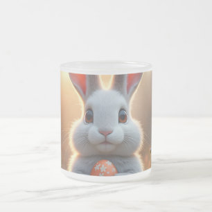 Cheerful Easter Bunny in the Magic of Spring Frosted Glass Coffee Mug
