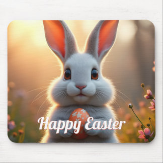 Cheerful Easter Bunny in the Magic of Spring Mouse Pad