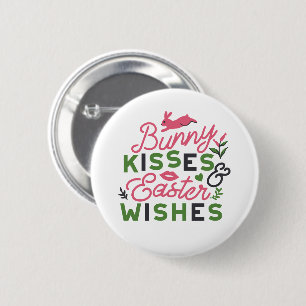 Cheerful Easter Typography - Bunny Kisses Button