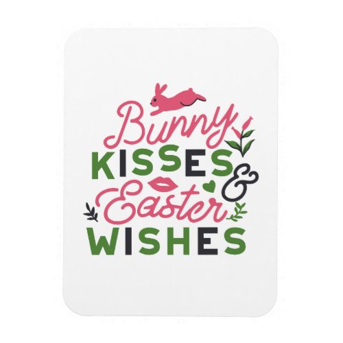 Cheerful Easter Typography _ Bunny Kisses Magnet