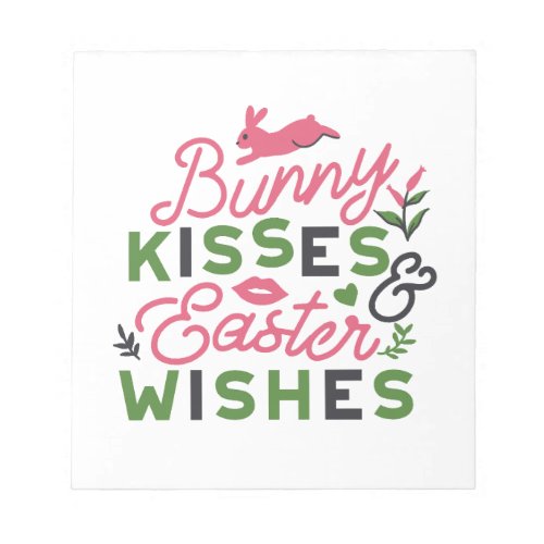 Cheerful Easter Typography _ Bunny Kisses Notepad