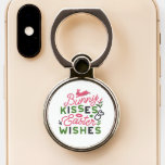 Cheerful Easter Typography - Bunny Kisses Phone Ring Stand