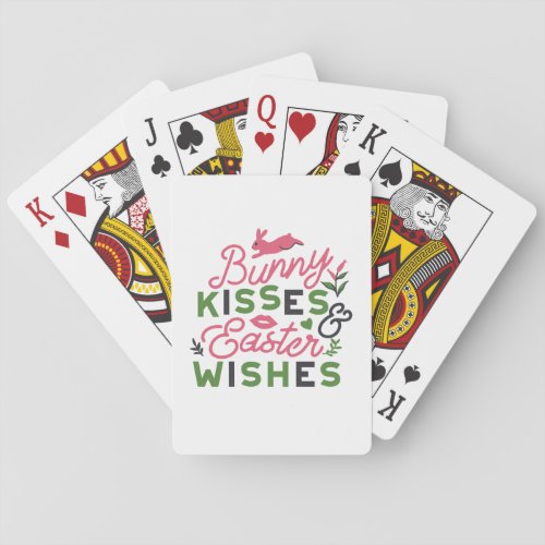 Cheerful Easter Typography _ Bunny Kisses Playing Cards