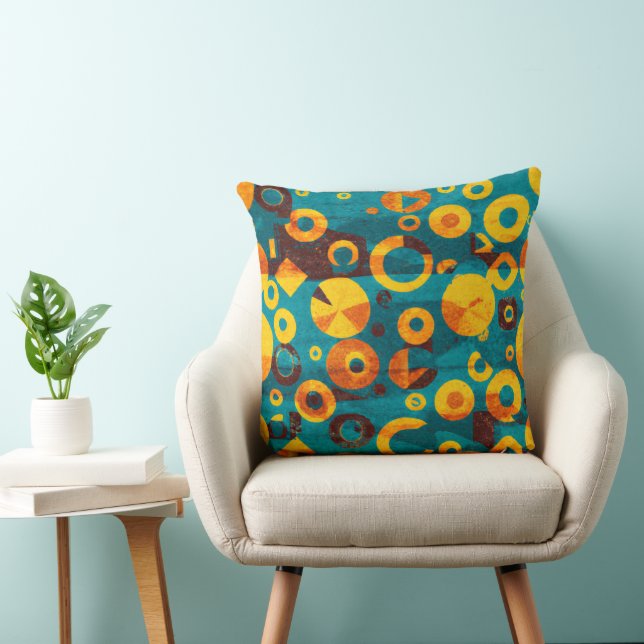 Cheerful Eclectic Contemporary Mid-century Style Throw Pillow (Chair)