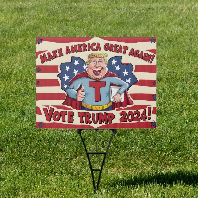 Cheerful election sign for Trump 2024 campaign (Insitu)