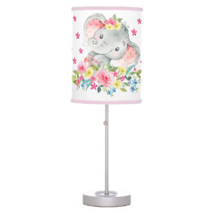 Cheerful Elephant Baby Girl   Boy Nursery Lamp