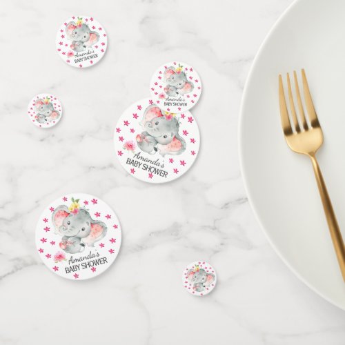 Cheerful Elephant Baby Shower  Confetti