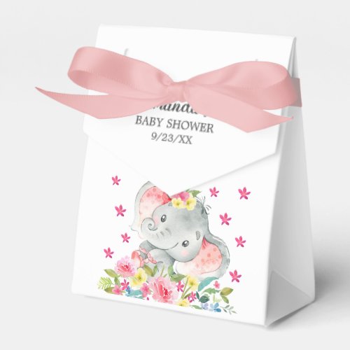 Cheerful Elephant Baby Shower Favor Box