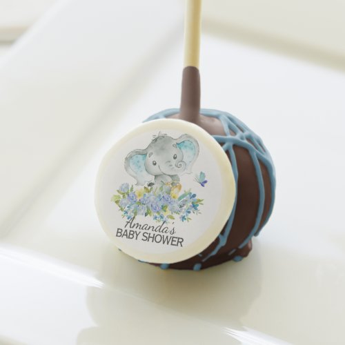 Cheerful Elephant Baby Shower Favor Cake Pops