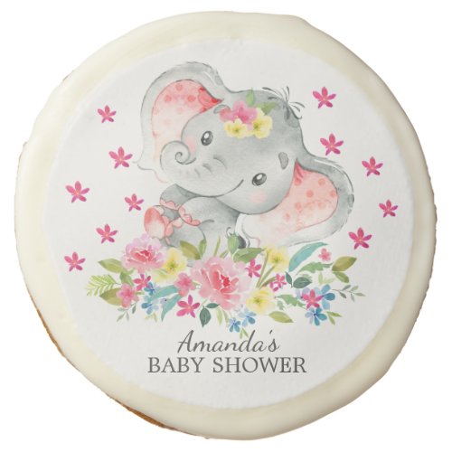 Cheerful Elephant Baby Shower Favor Cookie