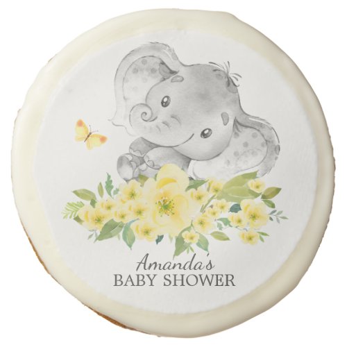 Cheerful Elephant Baby Shower Favor Cookie