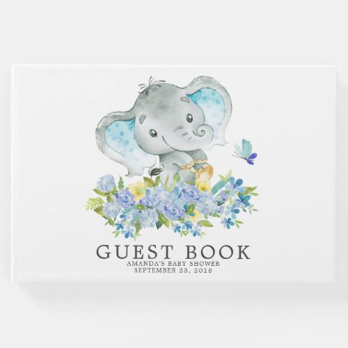 Cheerful Elephant Baby Shower Guest Book