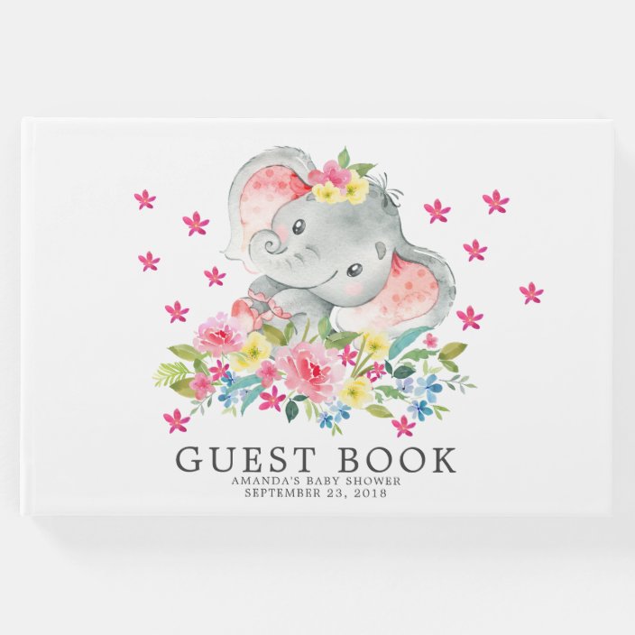 elephant baby shower guest book