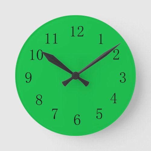 Cheerful Energetic Bright Green Color Wall Clock