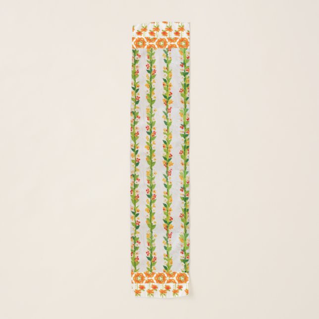 Cheerful  Fall Colors mix'n match silk scarf   (Front)