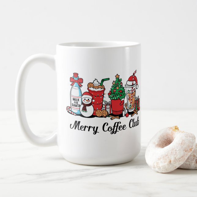 Cheerful Festive Holiday Coffee Cups (With Donut)