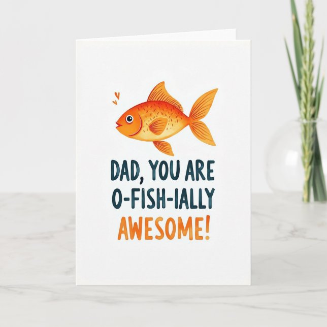 Cheerful Fish Fathers Day Card (Front)
