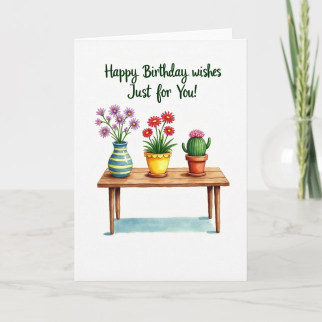 Cheerful Floral Birthday Card (Front)