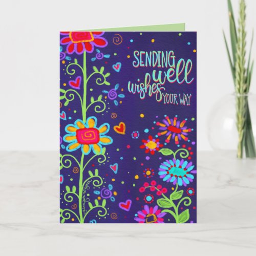 Cheerful Floral Get Well Soon Card