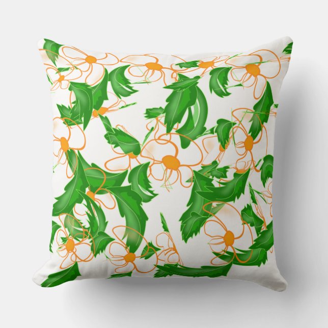 Cheerful Floral Pattern Pillow (Front)