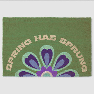 Cheerful Floral Spring Welcome Coir Mat