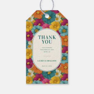Cheerful Floral Thank You Card Gift Tags
