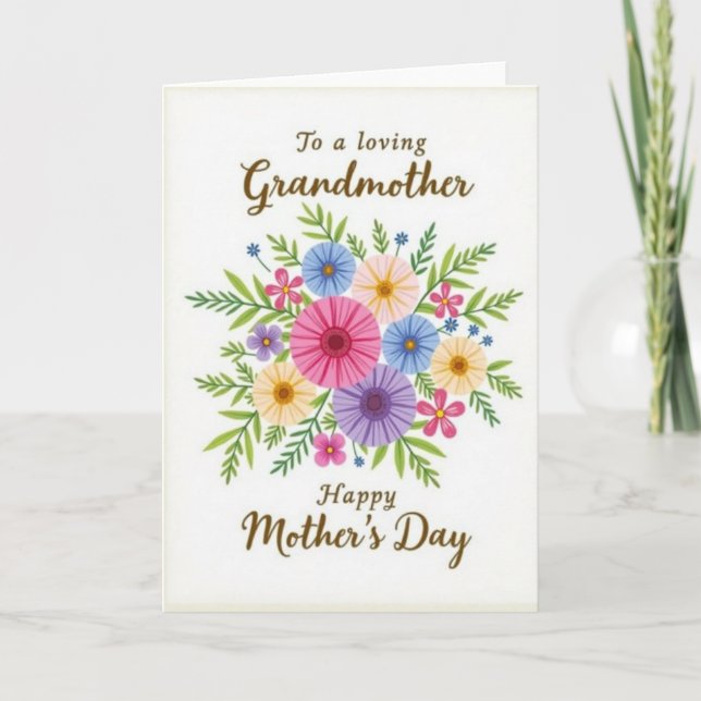 Cheerful Flower Mothers Card (Front)