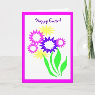 Cheerful Flowers Easter Holiday Card