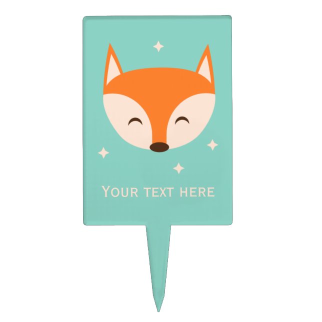 Cheerful Fox Cake Topper (Front)