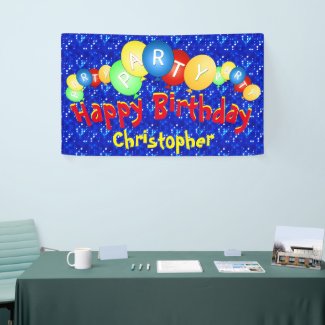 Cheerful Fun Balloon Birthday Party Banner