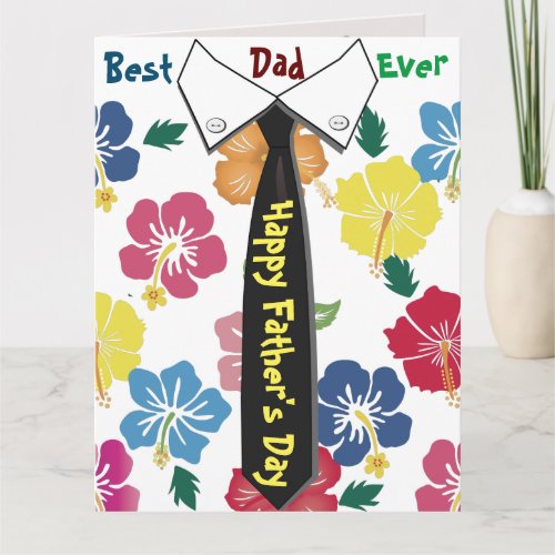 Cheerful Fun Fathers Day Card With Tie Design