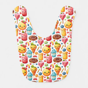  Cheerful funny cute sweets  Baby Bib