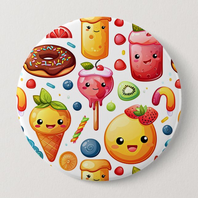  Cheerful funny cute sweets  Button (Front)