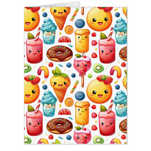 Cheerful funny cute sweets Card