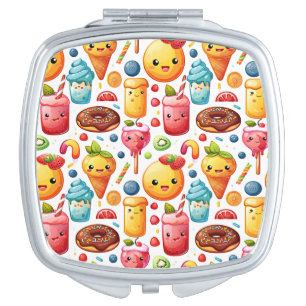  Cheerful funny cute sweets  Compact Mirror