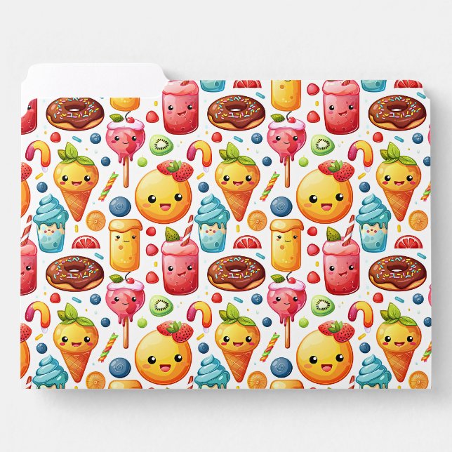  Cheerful funny cute sweets  File Folder (Front Left)