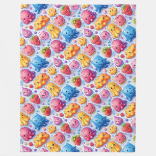  Cheerful funny cute sweets  Fleece Blanket