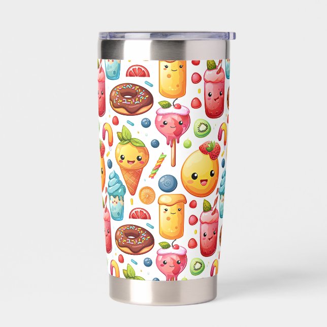  Cheerful funny cute sweets  Insulated Tumbler (Left)