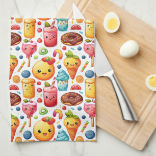  Cheerful funny cute sweets  Kitchen Towel